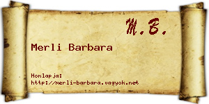 Merli Barbara névjegykártya
